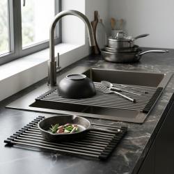 kitchen-sink-mat-black-silicone-rack
